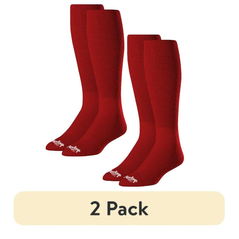 Rawlings Womens Athletic Baseball Socks 2 Pair, Scarlet, Large US - Image 2